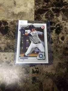 lot 606 image: 2020 Topps Bowman Julio Rodriguez Seattle Mariners Rookie Baseball Card