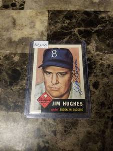 lot 643 image: Topps Jim Hughes Brooklyn Dodgers Autographed Baseball Card