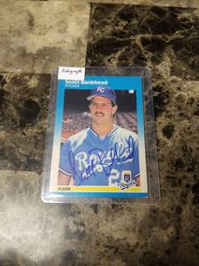 lot 644 image: 1986 Fleer Scott Bankhead Kansas City Royals Autographed Baseball Card