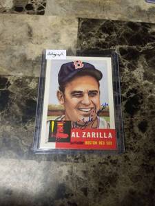lot 660 image: 1953 Topps Al Zarilla Boston Red Sox Autographed Baseball Card