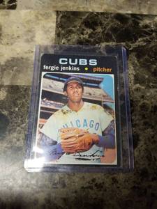 lot 665 image: 1971 Topps Fergie Jenkins Chicago Cubs Baseball Card