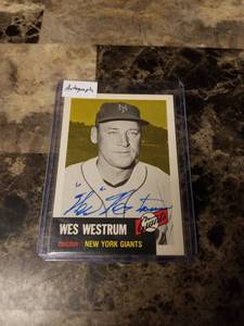 lot 674 image: 1953 Topps Wes Westrum New York Giants Autographed Baseball Card