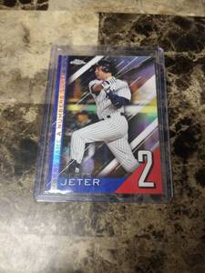 lot 676 image: 2020 Topps Chrome Derek Jeter New York Yankees Baseball Card
