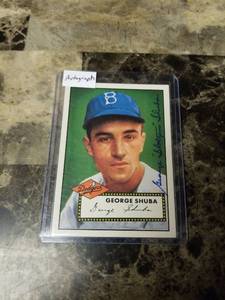 lot 681 image: 1995 Topps George Shuba Brooklyn Dodgers Autographed Baseball Card