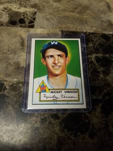 lot 687 image: 1952 Topps Mickey Vernon Washington Senators Baseball Card
