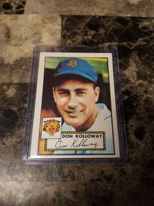 lot 699 image: 1952 Topps Don Kolloway Detroit Tigers Baseball Card