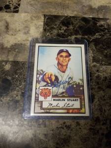 lot 715 image: 1952 Topps Marlin Stuart Detroit Tigers Baseball Card