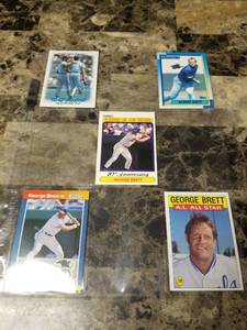 lot 738 image: 5pk George Brett Kansas City Royals Baseball Cards