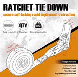 lot 9047 image: Onshine Tie-Down Straps & Ratchet Straps  OSRTD-35