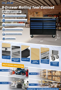 lot 9066 image: Onshine 9-Drawer Rolling Tool Cabinet  OSTC-9