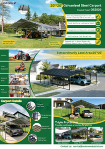 lot 9077 image: Onshine 20 x 20 Galvanized Steel Carport  OS2020