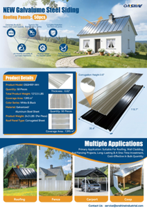 lot 9085 image: Onshine Galvalume Steel Siding & Roofing Panels-50pcs  OSGSP-WH-10ft50
