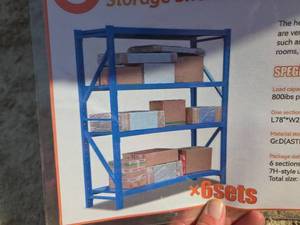 lot 7207 image: 40ft Heavy Duty Metal Storage Shelving Unit - Model CK-HJ6