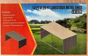 lot 7216 image: CAPTOK 12 ft x 20 ft Metal Livestock Shelter  CK-LS20