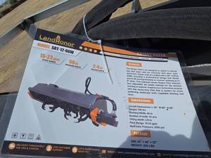 lot 2645 image: Unused Landhonor Rotary Tiller  SRT-12-66W