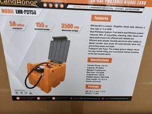 lot 2730 image: Landhonor 58-Gal Portable Diesel Tank  LHR-PDT58