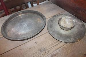 lot 4802 image: Vintage Silver Serving Tray and More