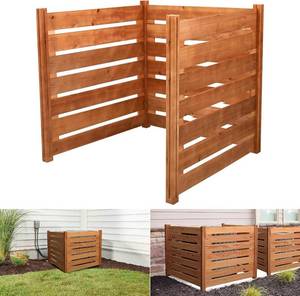 lot 161441 image: Retails for $110 Air Conditioner Fence,Wooden Privacy Fence,3 Panels 36 L x 36 W x 36 H,Wood Compost bin,Suitable for Outdoor Trash Cans,AC, Pool Equipment Enclosures.
