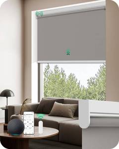 lot 161444 image: Allesin Motorized Blinds with Remote  Automatic Blackout Roller Shades, Easy Install & Smart Control Electric Blinds for Home Office, Living Room (Gray 23 W x 72 H)