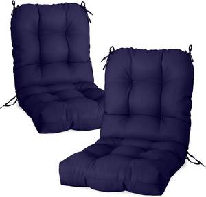 lot 161445 image: COOS BAY Tufted High Back Chair Cushions, 42x21 Inch Outdoor Patio Furniture Cushions, Water Resistant Rocker Seat Pads, 2 Pack, Dark Blue
