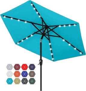 lot 161458 image: ABCCANOPY Durable Solar Led Patio Umbrellas with 24LED Lights 7.5FT (Turquoise)
