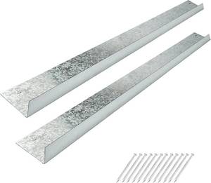 lot 161464 image: uyoyous 2 Pcs Roof Rain Gutter Diverter 3.28FT Galvanized Steel Roofing Rainwater Diverter Roof Rain Diverters Splash Guard for House Roofs Doorway Corner
