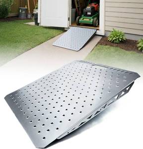 lot 261496 image: Heavy-Duty Shed Ramp Lawn Equipment Loading Ramps for Riding Mowers Bike Motorcycle Tractor Snow Blower Garden Cart,1500lbs Capacity Anti-Slip Punch Plate, Sheds Garage Access Ramp - 1 PC