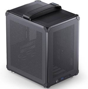 lot 261507 image: JONSBO C6-ITX Black Mini ITX Handled Mesh PC Case, Simple Compact Desktop Chassis, SP MB mini-ITXMini-DTX, ATX Power Bite (L140mm Max.), 170mm Tower Cooler,Tool-Free Open SFF Case, Black
