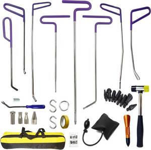 lot 361456 image: Rods Dent Removal Kit, 30 Pcs Paintless Dent Repair Rods, Special Manganese Steel, Professional Hail Dent Removal Tool for Minor Dents, Door Dings and Hail Damage