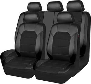 lot 361464 image: CAR PASS Leather and 3D Air Mesh Universal Fit Car Seat Covers, for Sedans,Trucks,Suvs,Airbag Compatible,Zipper Design and Reserved Opening Holes for Headrest(Full Set, Black and Black)