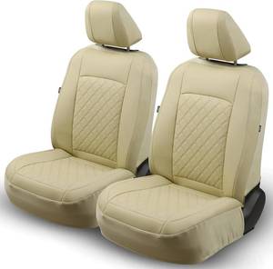 lot 361480 image: GIANT PANDA 2PCS Front Car Seat Cover for Subaru Outback Forester Crosstrek Legacy Impreza, Faux Leather Bucket Seat Covers (Beige)