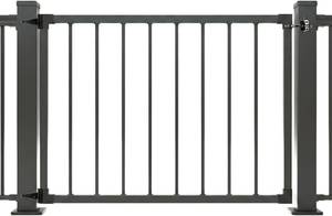 lot 361482 image: Retails for $132 42 Black Steel Deck Gate, Cut-to-Size Width Up to 48, Heavy Duty Metal Fence Door for Yard & Patio, Complete DIY Assembly Kit Includes Hinges and Latch, Anti-Rust
