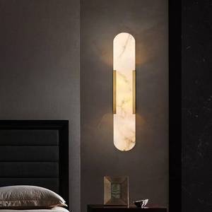 lot 461304 image: Retails for $137 19.7 Mid Century Natural Alabaster Wall Sconces Wall Lighting Bathroom Vanity Light Fixtures Marble Wall Light White Stone Glass Modern Wall Mount Lamp for Bedroom Living Room Hallway