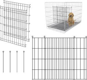 lot 461341 image: Dog Crate Divider Panel - 2 Pack Black Metal, Compatible with 42-48 & Other Crate Sizes, 27.95 H x Adjustable Width 19.96-36.61(Dog Crate NOT Included)