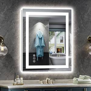 lot 461351 image: Briivue 24x32 Inch LED Bathroom Mirror with Lights, Backlit & Front Lit, Anti-Fog Lighted Bathroom Vanity Mirror for Wall, Memory Function, Dimmable, HD Tempered Glass, Shatter-Proof