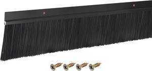 lot 9187160 image: 47-inch x 2.8-inch uxcell Door Brush Bottom Sweep H-Shape Aluminum Alloy Base with 2.8-inch PP Brush for Home, Industrial (47-inch L, Black)