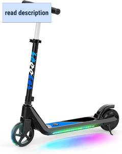 lot 161459 image: Electric Scooter for Kids Age 6-10, Kick-Start Boost Scooter with Adjustable Speed and Height, Flash Wheel & Deck Lights
