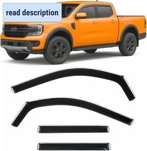 lot 361447 image: 2024-2026 in-Channel Rain Guards for Ford Ranger XL XLT Lariat Raptor Side Window Visor Deflectors Tinted Vent Shades 2025