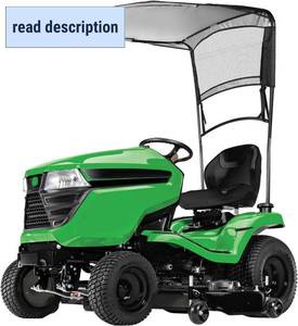 lot 361452 image: Retails for $118 Riding Lawn Mower Sun Canopy Compatible with John Deere 100D100E100L100LA100S100S200 Series, Replacement for LP68122 LP51702 Lawn Tractor Sunshade