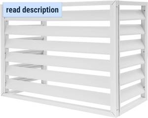 lot 361490 image: Air Conditioner Fence Screen, 1.5P AC Units Freestanding Privacy Screen Fence Panels, 39.37 L x 19.69 W x 27.56 H Outdoor 3 Panels Garden Privacy Protective Cover for Trash Can Fence (White)