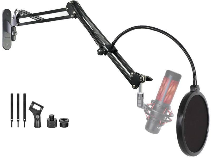 lot 44259 image: Microphone Wall Mount,Mic Boom Arm Wall Stand Holder compatible with HyperX Solocast DuocastQuadcast 2Quadcast SQuadcast 2 SQuadcast USB-Microphones - Retail $28