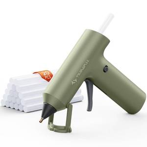lot 31902 image: Tilswall Cordless Hot Glue Gun, Fast Preheating, Glue Gun and Sticks Set with 2Ah USB-C Rechargeable, Premium Glue Sticks, High Temp Compact Size Ideal for Crafts, DIY Making, Repairs Green - Retail $13