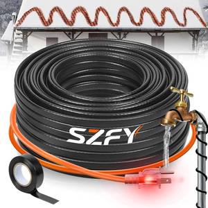 lot 31911 image: 3FT Heat Tape for Water Pipes, -40°F Deicing Cable,Pipe Heating Cables for Roof,Gutter Farm Freeze Protetion Heat Trace Cable, Heated Water Hose,Plumbing Fixtures,120V 5WFT - Retail $24