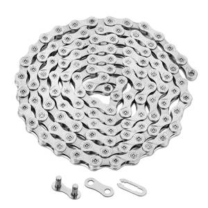 lot 31919 image: HISUEKIG 212427 Speed Bike Chain Bicycle Chain Mountain Single Speed Chain,116 Links, Steel Cycling Hollow Out Chains for Road BMX Chain (Silve) - Retail $13