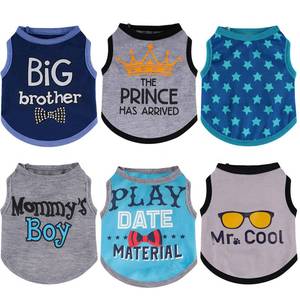 lot 31931 image: Sadnyy 6 Pack Winter Dog Shirt Boy Pet Clothes Doggy Tee Tank Top Kitten Shirts with Letters for Small Medium Dogs Cats Soft Cozy Chihuahua Vest Apparel for Dog Cat Puppy(X-Small) - Retail $10