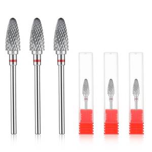 lot 31932 image: 3 Pcs 332 Carbide Nail Drill Bits, Professional Cone Tungsten Drill Bits Cuticle Bit Fast Safely Remove for Nail Art, Manicure, Pedicure, Gel see photo