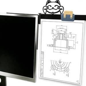 lot 31937 image: Monitor Document Holder, Paper Holder for Typing with Magnetic Clip, Adhesive Mount Paper Clip Holder, 270° Adjustable Typing Stand for Office Monitor, Desktop Monitors - Retail $8