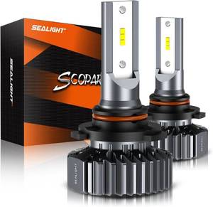 lot 32736 image: SEALIGHT 9006HB4 Bulbs, Wireless Super Bright, 3-Min Plug and Play, Fanless Light No Noise, IP67 Waterproof Non-Polarity, Powersports Accessory Lights, Pack of 2 - Retail $40