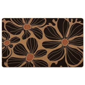 lot 32741 image: XLDLIOO Boho Floral Door Mat, Boho Floral Doormat, Black Flower Welcome Front Door Mat Outside Indoor Outdoor Entrance, Botanical Artificial Coir Doormats Rugs for Patio Entry Home Decor, 30x17in