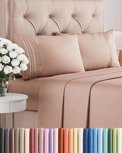 lot 32755 image: Full Size 4 Piece Sheet Set - Comfy Breathable & Cooling Sheets - Hotel Luxury Bed Sheets for Women & Men - Deep Pockets, Easy-Fit, Extra Soft and Wrinkle Free Sheets - Mauve Oeko-Tex Bed Sheet Set - Retail $31